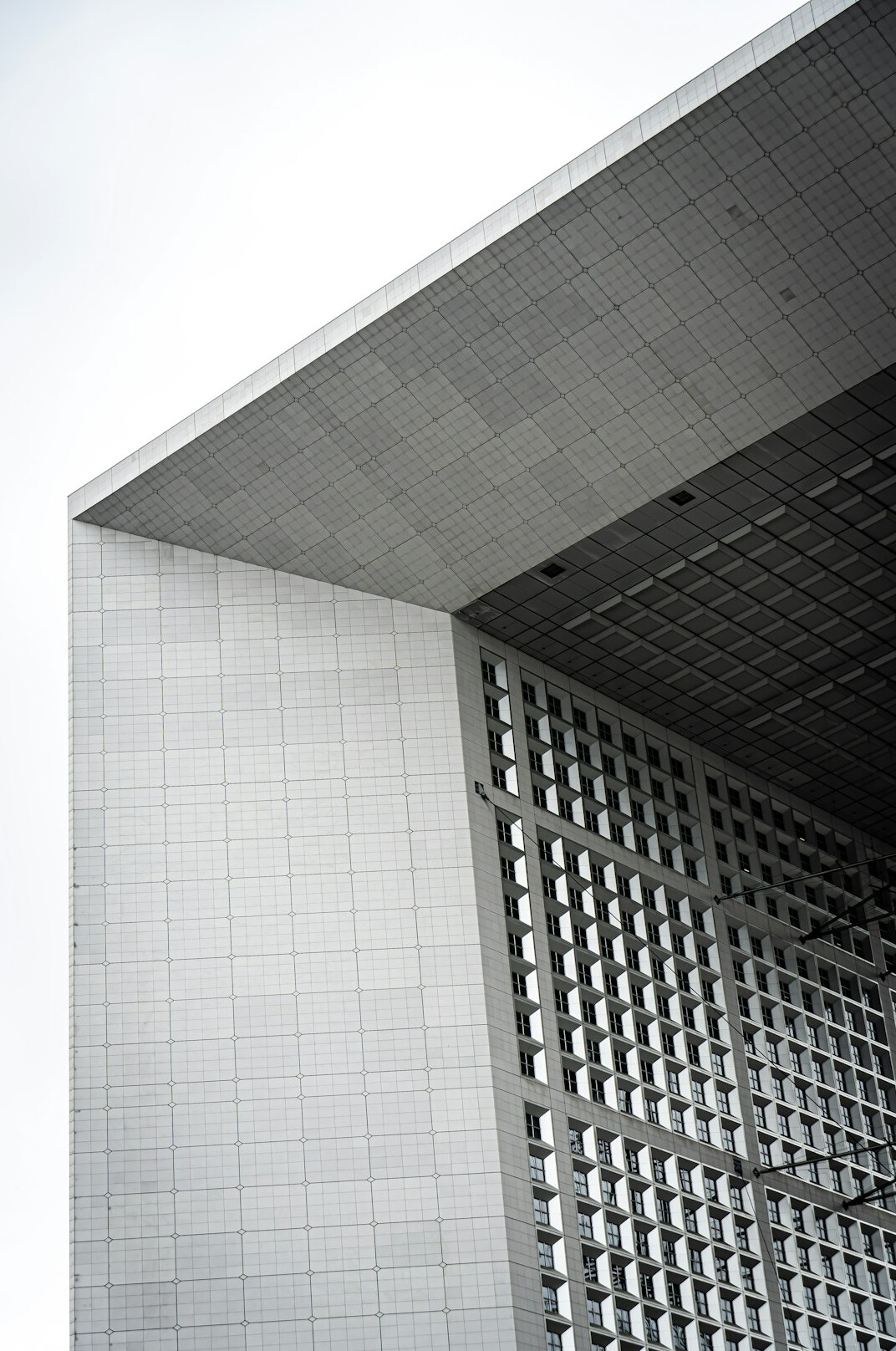 Modern office building facade in a European business district